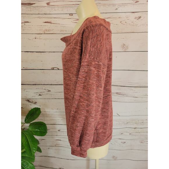 Altar'd State Pink Space Dye Boat Neck Pullover Sweater Women's Size Small Soft - Picture 9 of 9